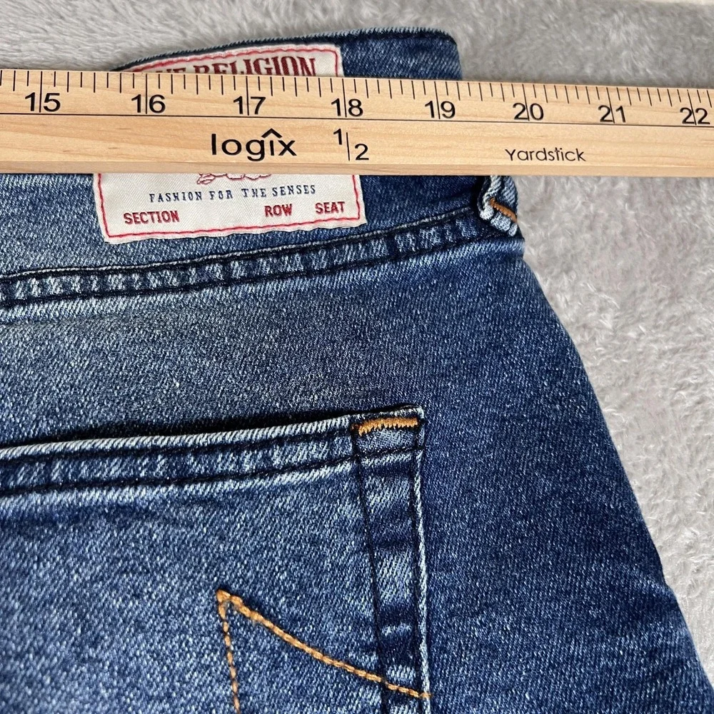 True Religion Jeans Mens 38 Blue Rocco Moto Skinny Relaxed‎ Biker Stretch Denim